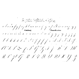 Script alphabet and figures