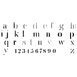 Shaded small roman alphabet