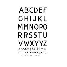 Plain sans serif alphabet