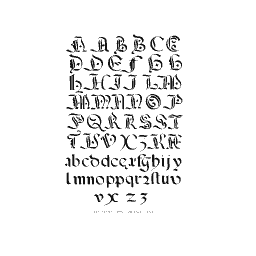 Gothic blackletter alphabet