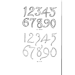 Drawn numeral set