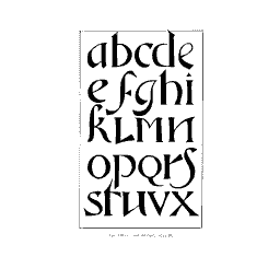 Uncial lowercase alphabet 01
