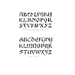 Condensed gothic capitals