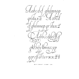 Flourished chancery script
