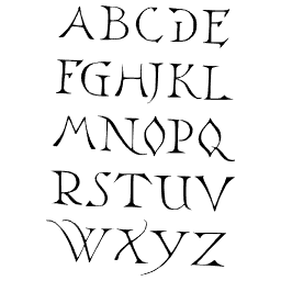 Slender drawn capitals