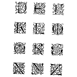 Ornamented gothic initials