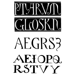 Reversed capitals on black bands