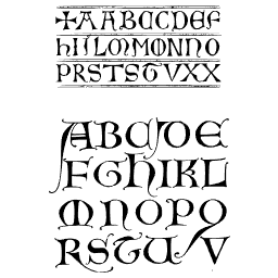 Lombardic and small capitals