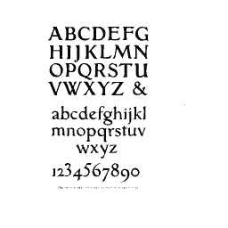 Roman alphabet with numerals