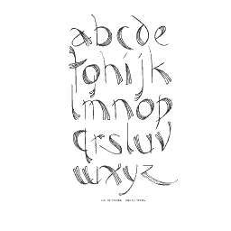 Pen drawn flowing lowercase