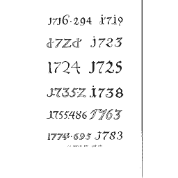 Eighteenth century date numerals