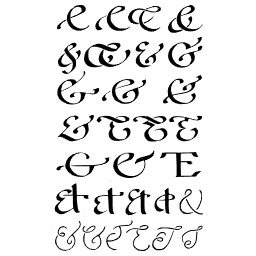 Ampersand and tied letter forms
