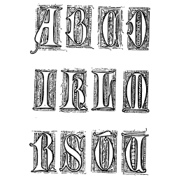 Diapered lombardic initials