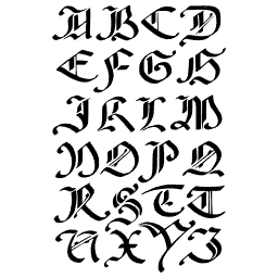 Textura capital alphabet