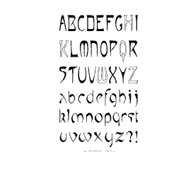 Angular display alphabet