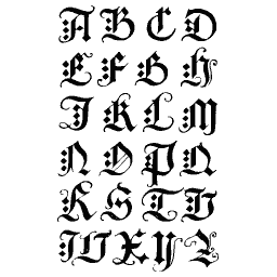 Dense blackletter capitals
