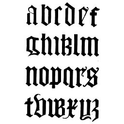 Round blackletter lowercase