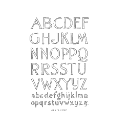 Slender roman alphabet