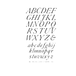 Italic alphabet with lowercase