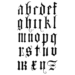 Pointed blackletter lowercase