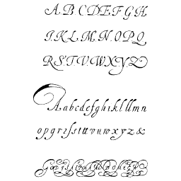 Flourished engraved script