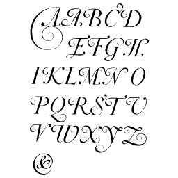Script capitals with flourishes