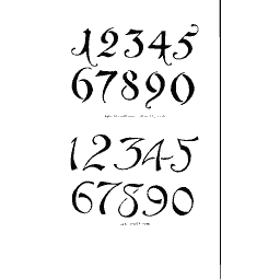 Numerals in two sizes