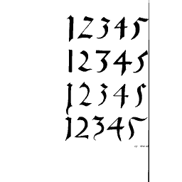 Numeral rows in four hands