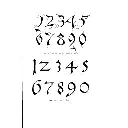 Drawn numerals with variants