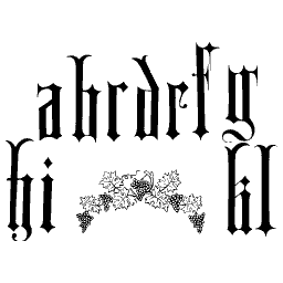 Blackletter lowercase a to l