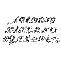 Foliate script capitals A to Z