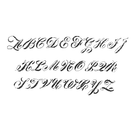 Copperplate script capitals A to Z