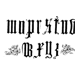 Blackletter lowercase m to z 01