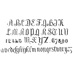 Gothic letters and numerals