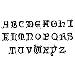 Solid lombardic capitals A to Z