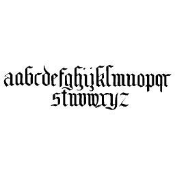 Blackletter lowercase a to z 01