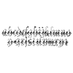 Foliate blackletter lowercase a to z