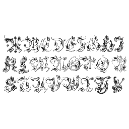 German arabesque capitals A to Z