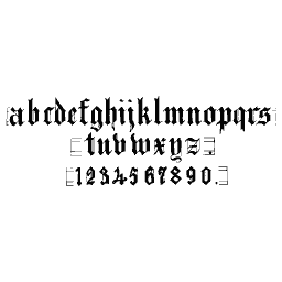 Blackletter lowercase and numerals