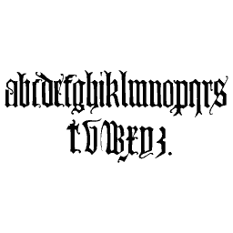 Blackletter lowercase a to z 02