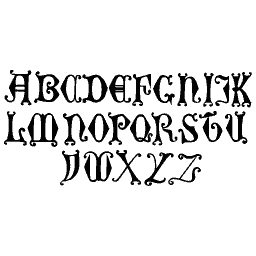 Lombardic capitals A to Z