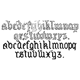 Two blackletter lowercase alphabets