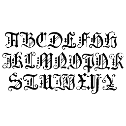 Durer blackletter capitals A to Z