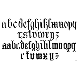 Two gothic lowercase alphabets