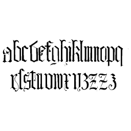 Blackletter lowercase a to z 03