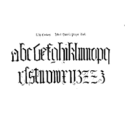 Blackletter lowercase alphabet