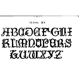 Lombardic capitals with flourishes - The Book of Ornamental Alphabets, Ancient and Medieval - 1862