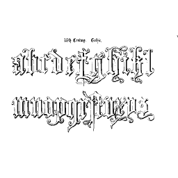 Gothic lowercase alphabet 01 - The Book of Ornamental Alphabets, Ancient and Medieval - 1862