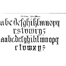 Lombardic lowercase alphabet
