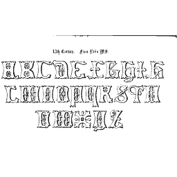 Outlined latin capitals